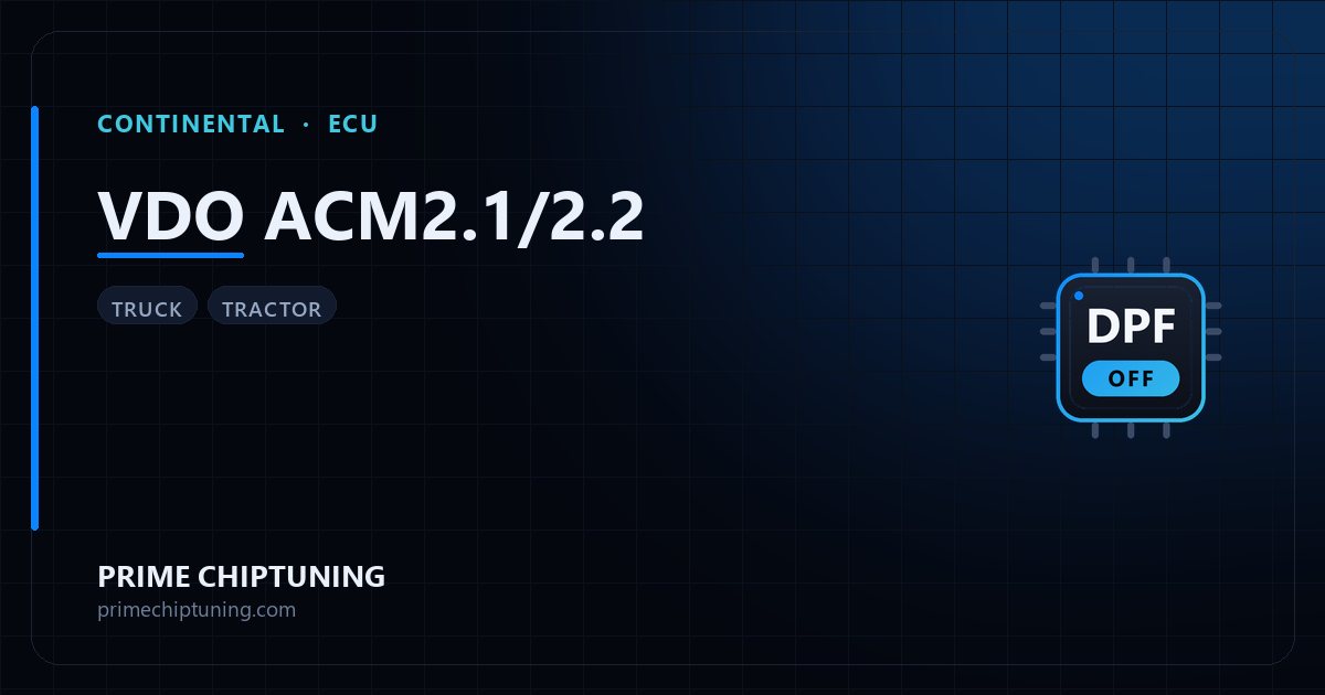 Solutions disponibles pour la famille d'ECU CONTINENTAL VDO ACM2.1/2.2 : Suppression FAP (DPF)