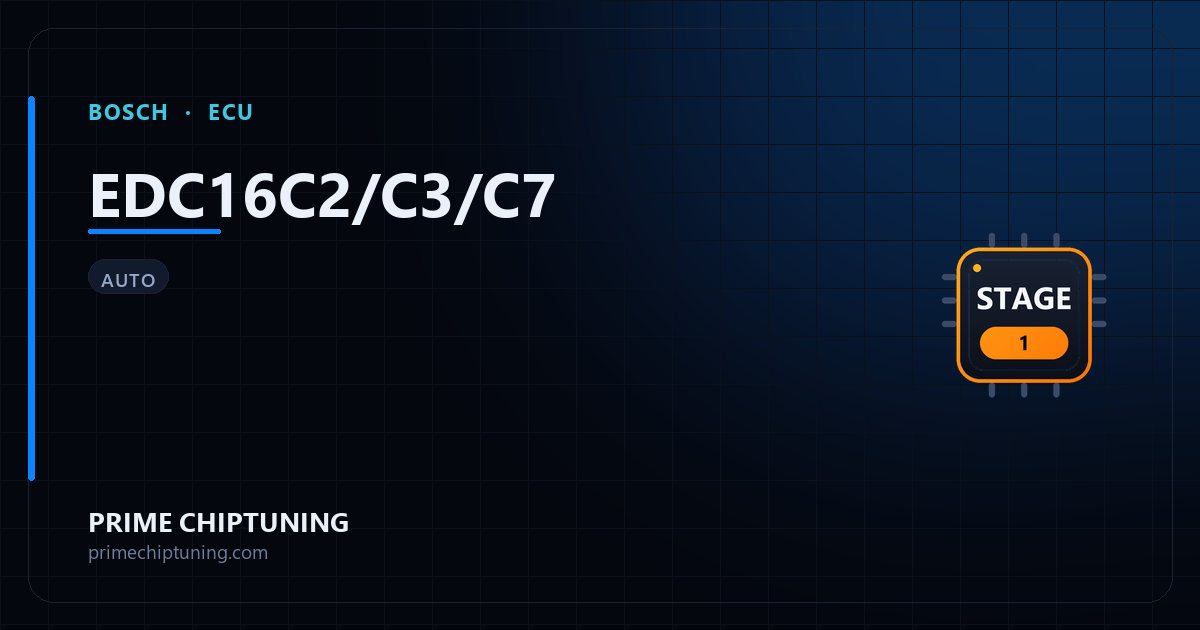 Solutions disponibles pour la famille d'ECU BOSCH EDC16C2/C3/C7 : Reprogrammation Stage 1