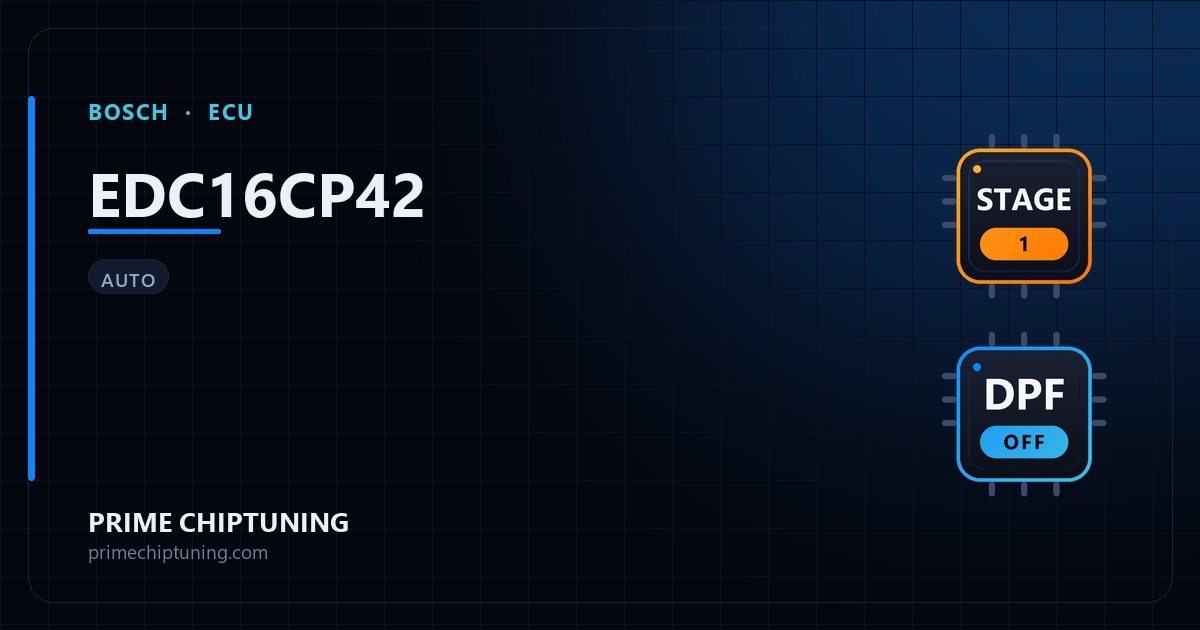 Solutions disponibles pour la famille d'ECU BOSCH EDC16CP42 : Reprogrammation Stage 1, Suppression FAP (DPF)