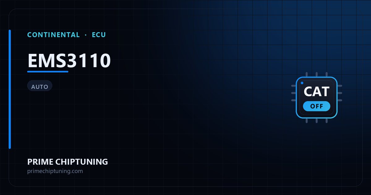 Solutions disponibles pour la famille d'ECU CONTINENTAL EMS3110 : Décata / Suppression catalyseur