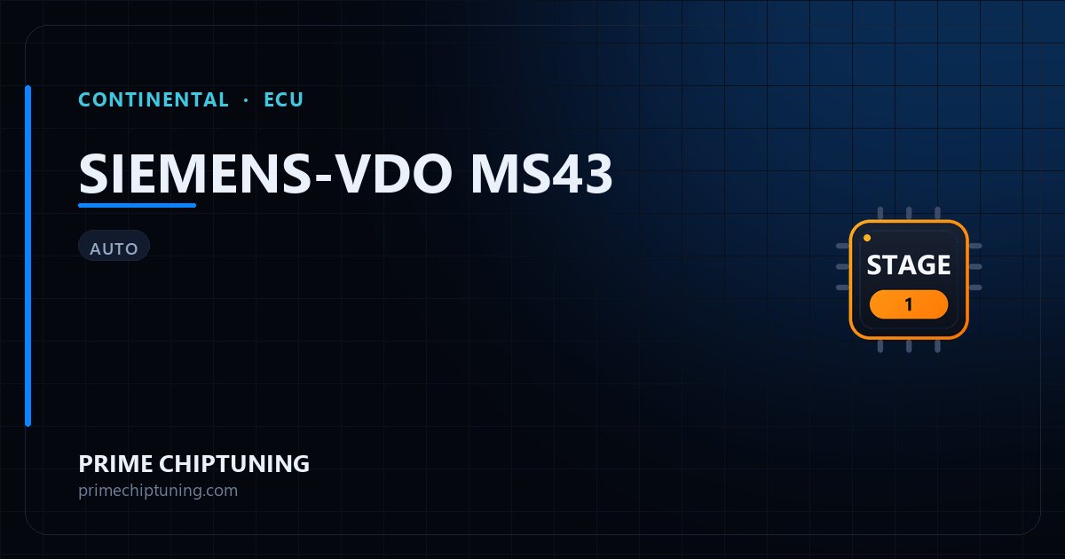Solutions disponibles pour la famille d'ECU CONTINENTAL SIEMENS-VDO MS43 : Reprogrammation Stage 1
