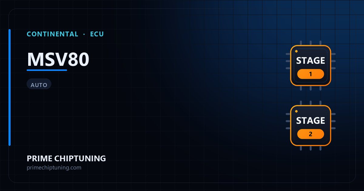 Solutions disponibles pour la famille d'ECU CONTINENTAL MSV80 : Reprogrammation Stage 1, Reprogrammation Stage 2, Suppression du limiteur de vitesse (Vmax)