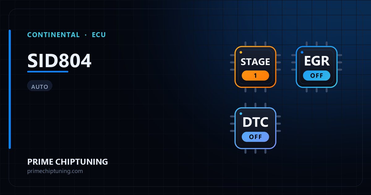 Solutions disponibles pour la famille d'ECU CONTINENTAL SID804 : Reprogrammation Stage 1, Suppression EGR, Suppression codes défaut (DTC)
