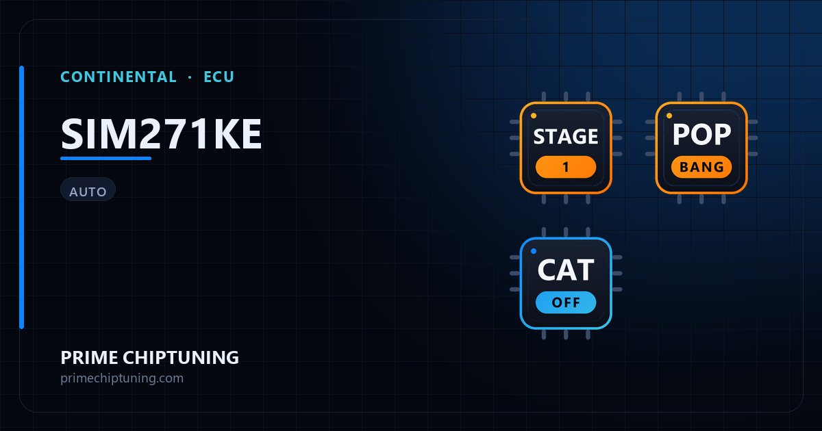 Solutions disponibles pour la famille d'ECU CONTINENTAL SIM271KE : Reprogrammation Stage 1, Pop & Bang, Décata / Suppression catalyseur