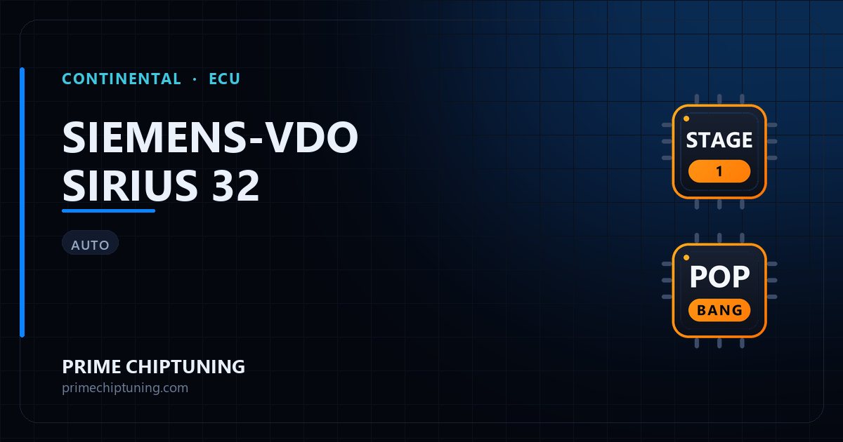 Solutions disponibles pour la famille d'ECU CONTINENTAL SIEMENS-VDO SIRIUS 32 : Reprogrammation Stage 1, Pop & Bang