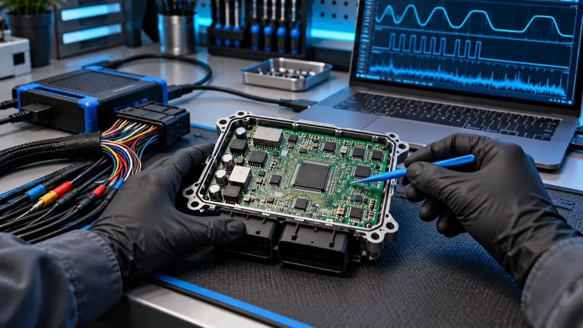 Concept de formation avec carte électronique ECU et équipement de diagnostic