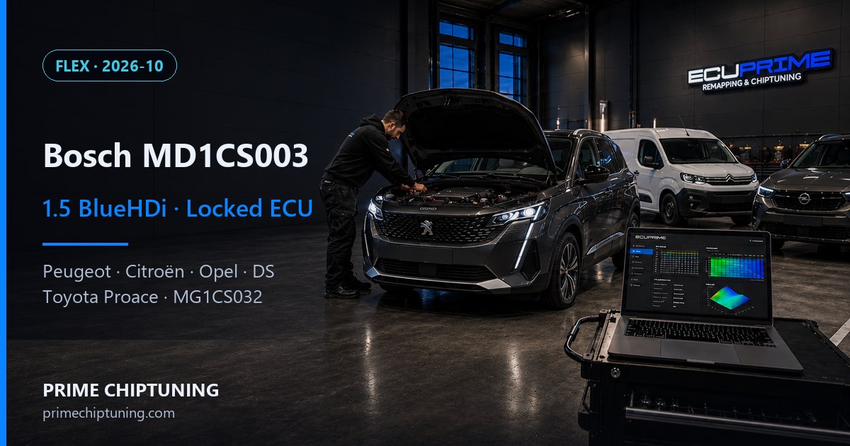 Peugeot, Citroën, Opel 1.5 BlueHDi AdBlue et Stage 1 : solutions pour le Bosch MD1CS003 verrouillé